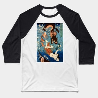 Samurai escaping from the Dragon King Baseball T-Shirt